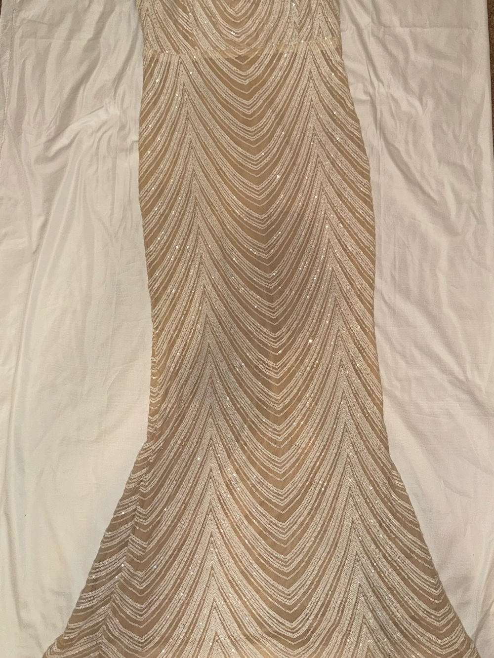 Beaded Champagne Evening Gown